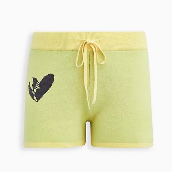 Torrid SWEATER SHORT LUXE COZY LOVESICK BOLT YELLOW - Picture 1 of 4